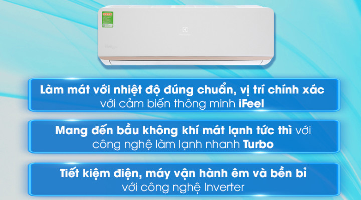 Máy lạnh Electrolux Inverter 1 HP tiết kiệm điện Máy lạnh Electrolux Inverter 1 HP tiết kiệm điện